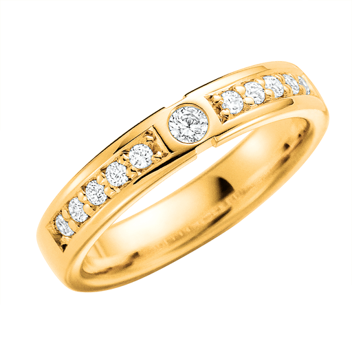 Diamantring i 18K guld, 76