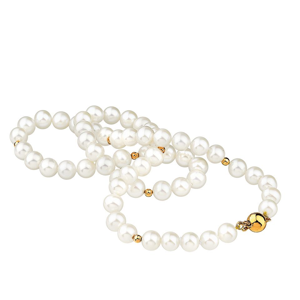 Pärlhalsband i 18K guld 43 cm