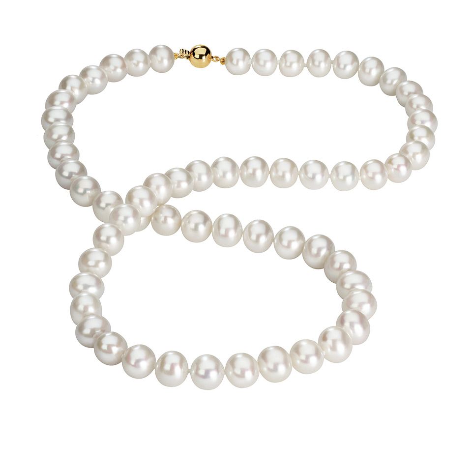 Pärlhalsband i 18K guld 50 cm