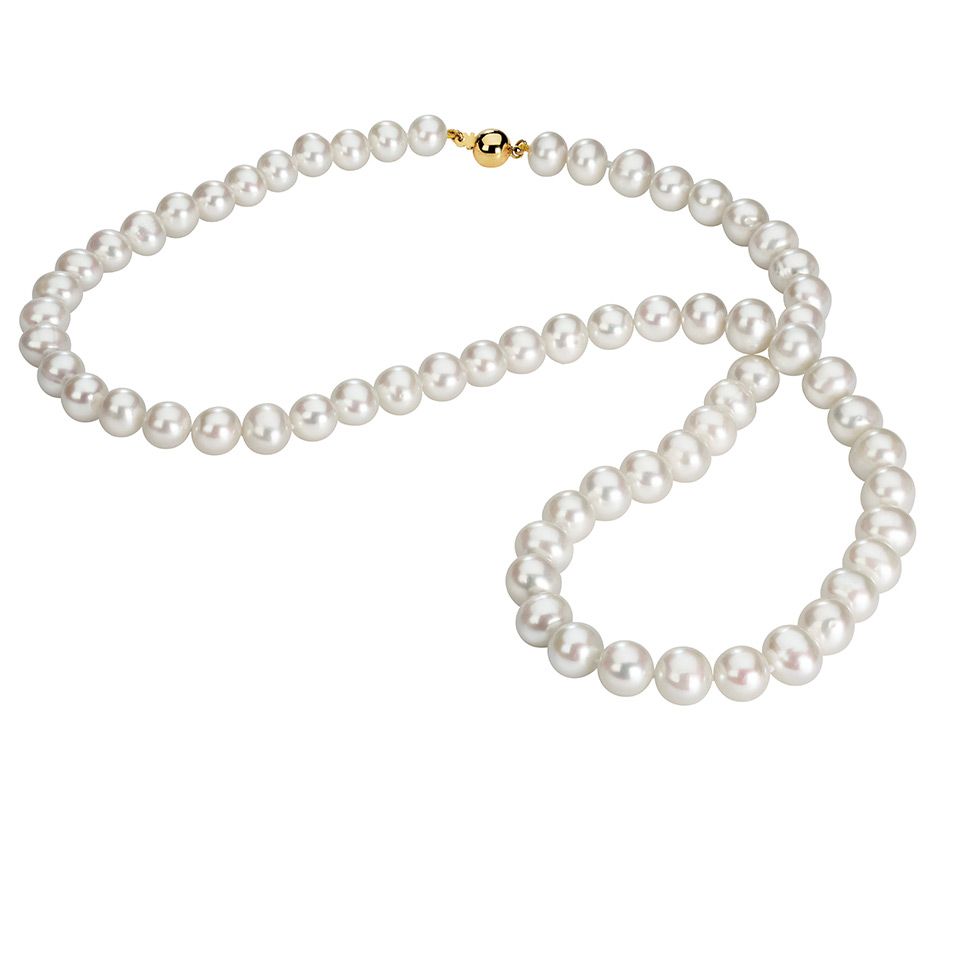 Pärlhalsband i 18K guld 55 cm - Guldfynd
