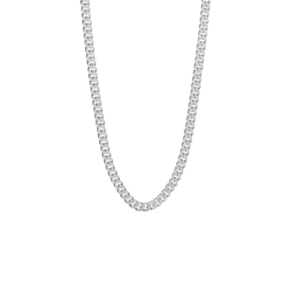 Pansarkedja i &auml;kta silver 42