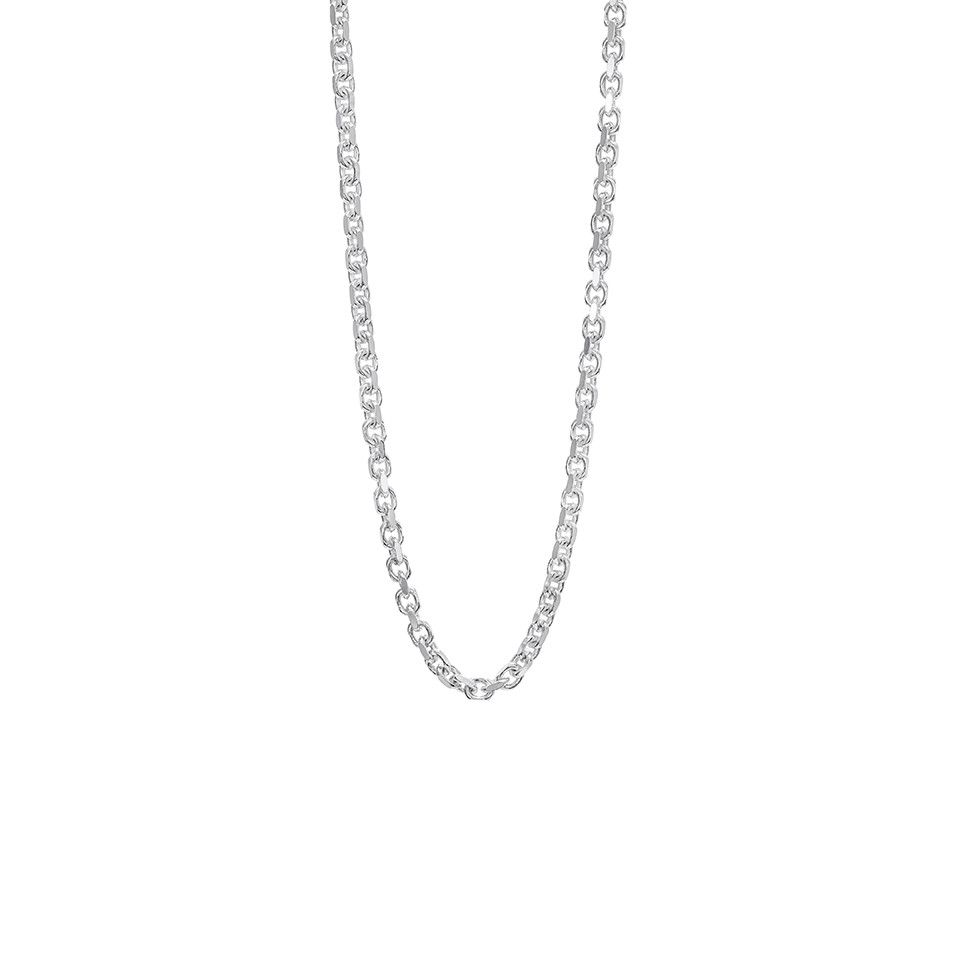 Halsl&auml;nk i &auml;kta silver 50 cm