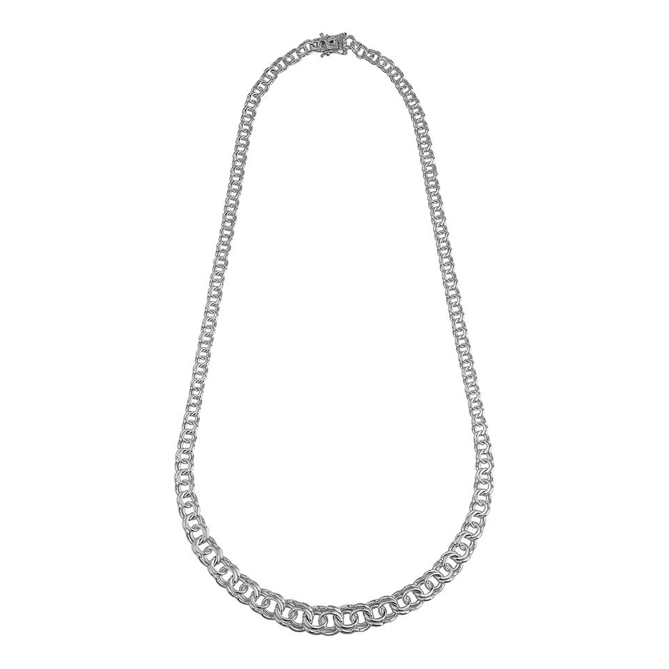 Halsband i &auml;kta silver 50 cm
