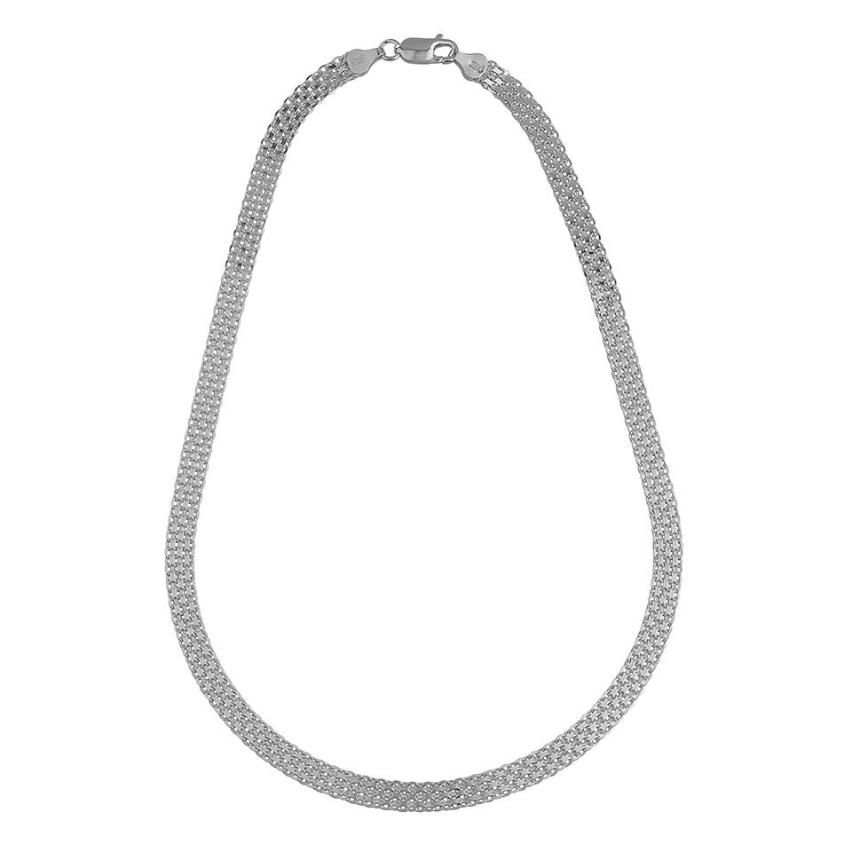 Halsband i &auml;kta silver