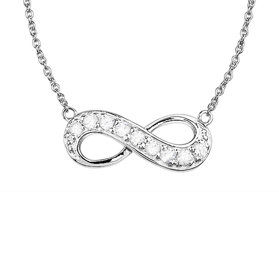 Halsband i &auml;kta silver