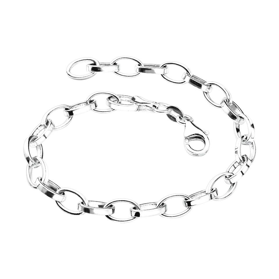 Armband i &auml;kta silver