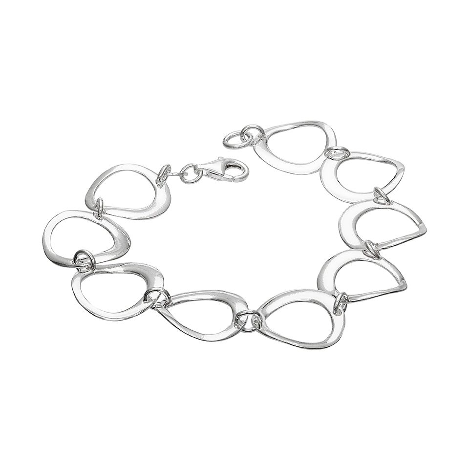 Armband i &auml;kta silver