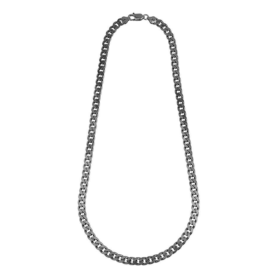 Halsl&auml;nk i &auml;kta silver 55 cm