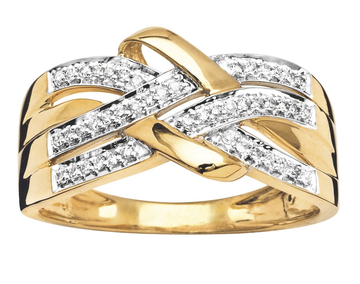Diamantring i 18K guld, 15.5