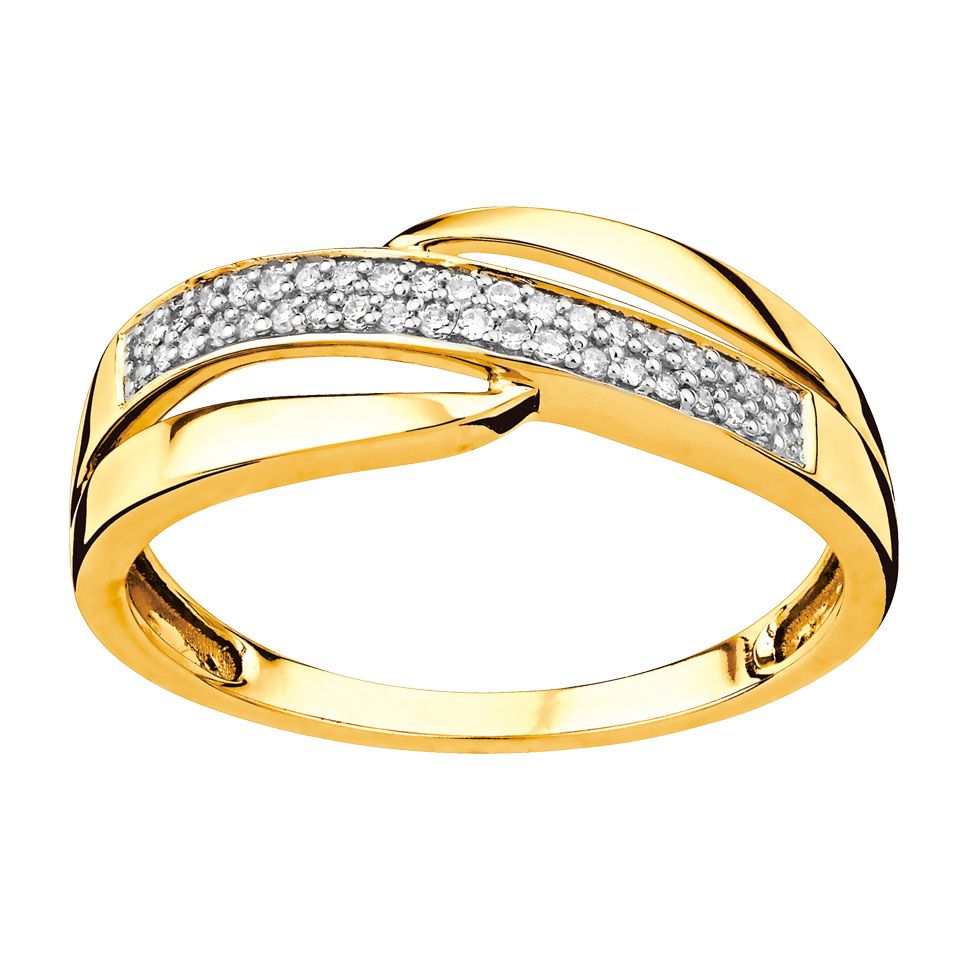 Diamantring i 18K guld, 15.5