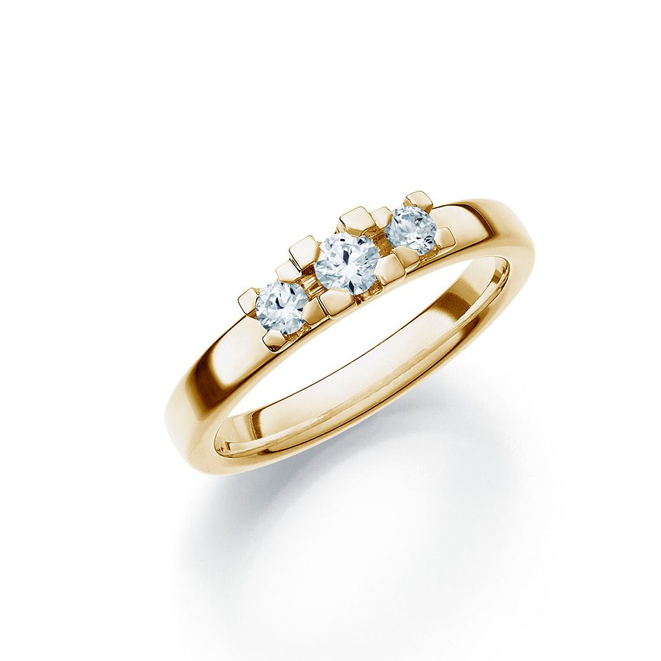 Diamantring i 18K guld, 76