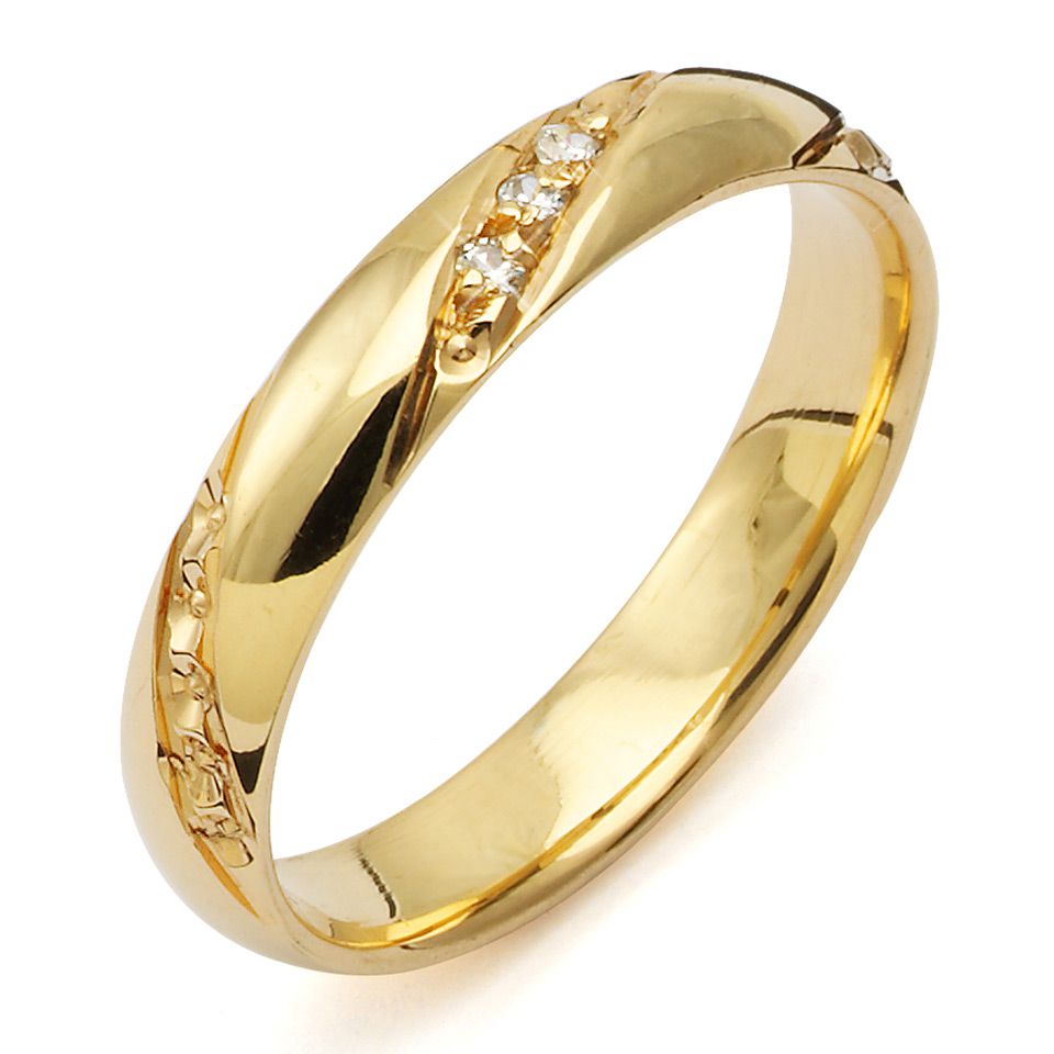 Diamantring i 18K guld, 61