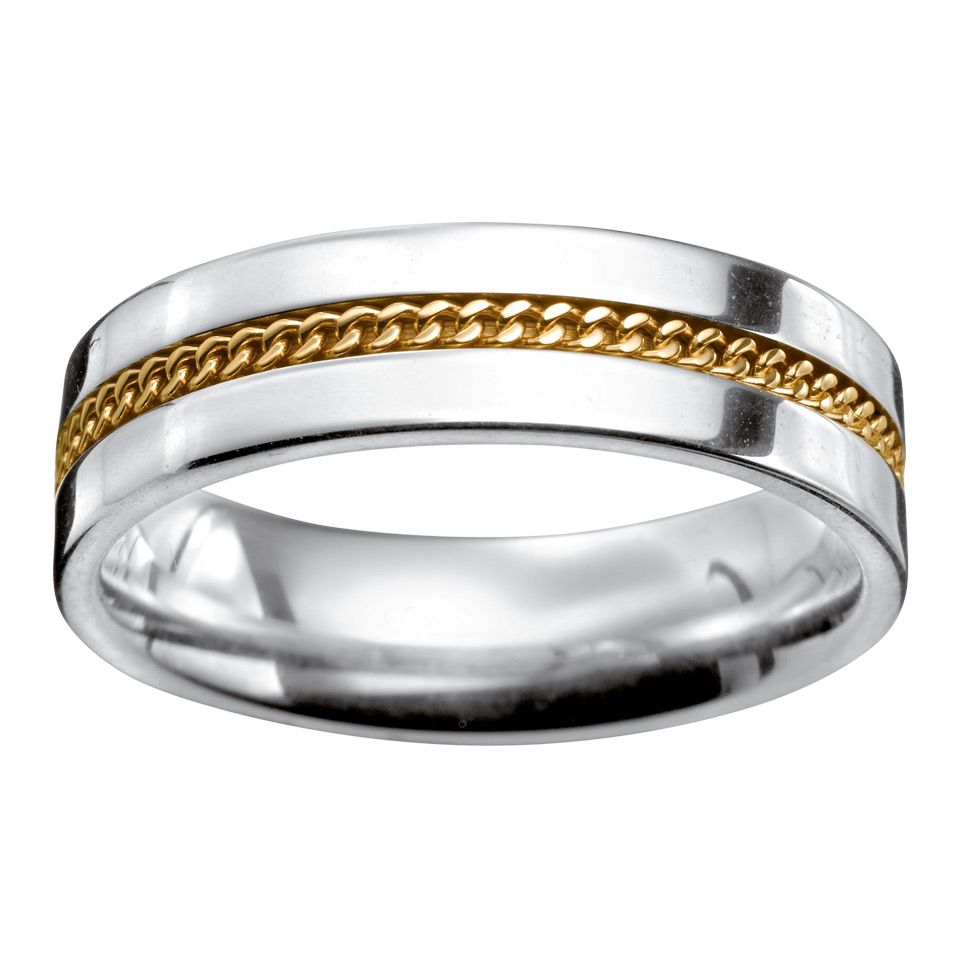 Ring i äkta silver och 18K guld, 20.0, Förlovningsring - Guldfynd