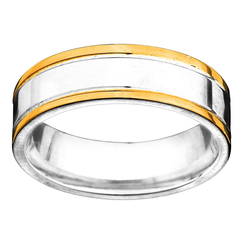 Förlovningsring i äkta silver och 18K guld, 21.0