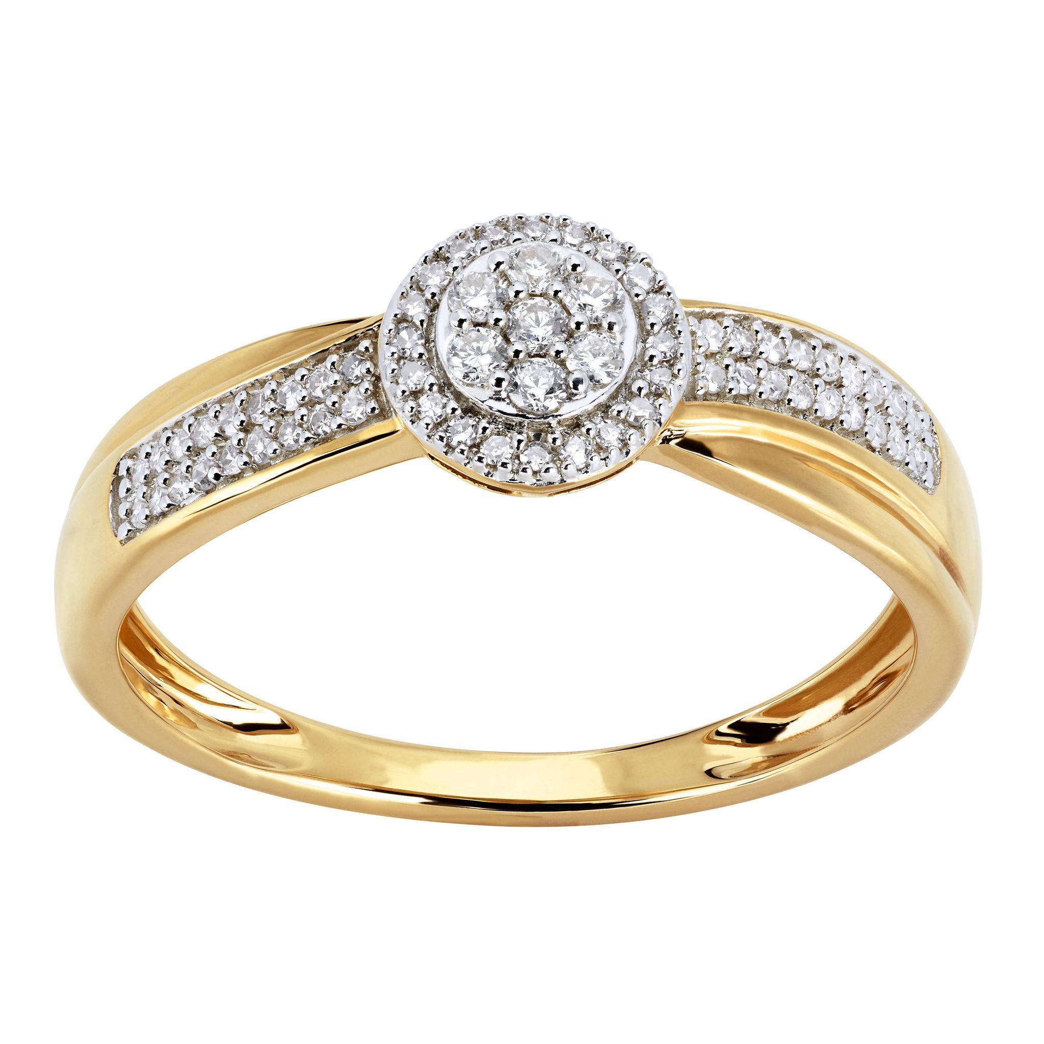 Diamantring i 18K guld, 15.5