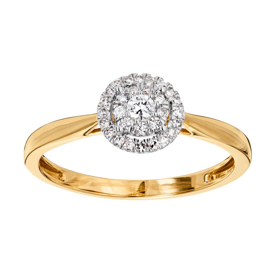 Diamantring i 18K guld, 22.0