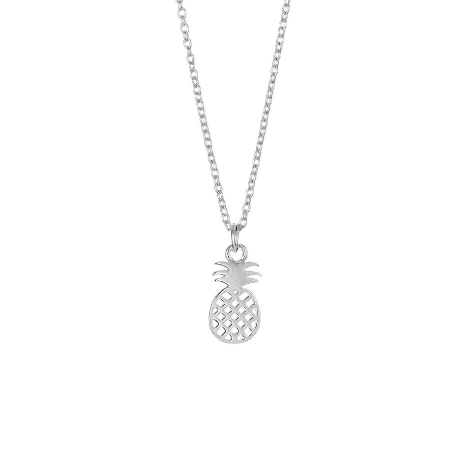 Halsband i &auml;kta silver