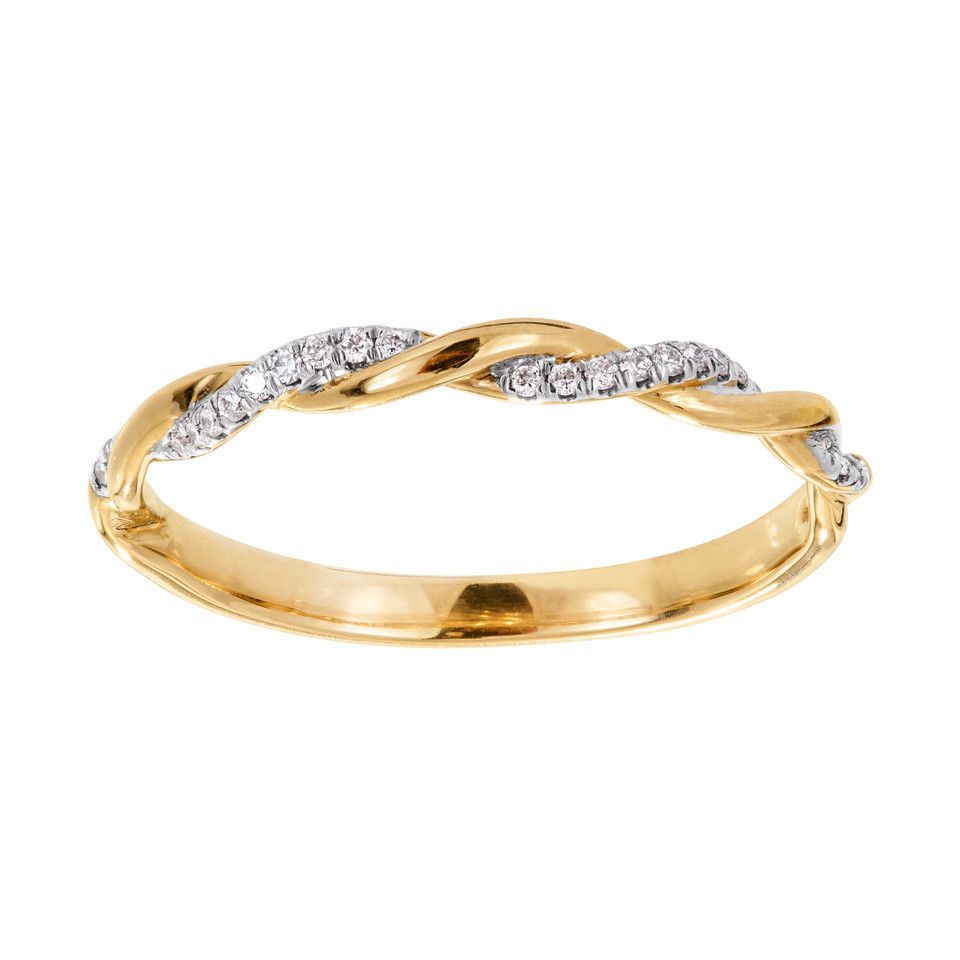 Diamantring i 18K guld, 19.0