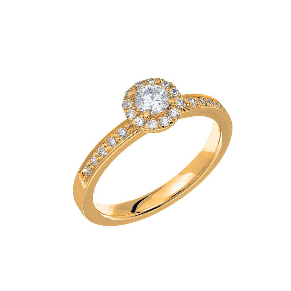 Diamantring i 18k guld, 71