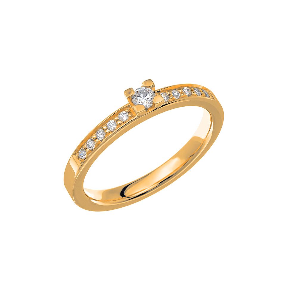 Diamantring i 18K guld, 72