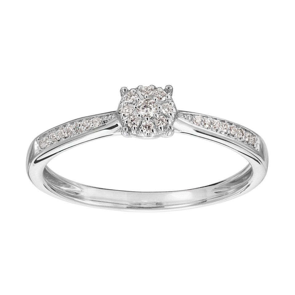 Diamantring i 18k guld, 18.5