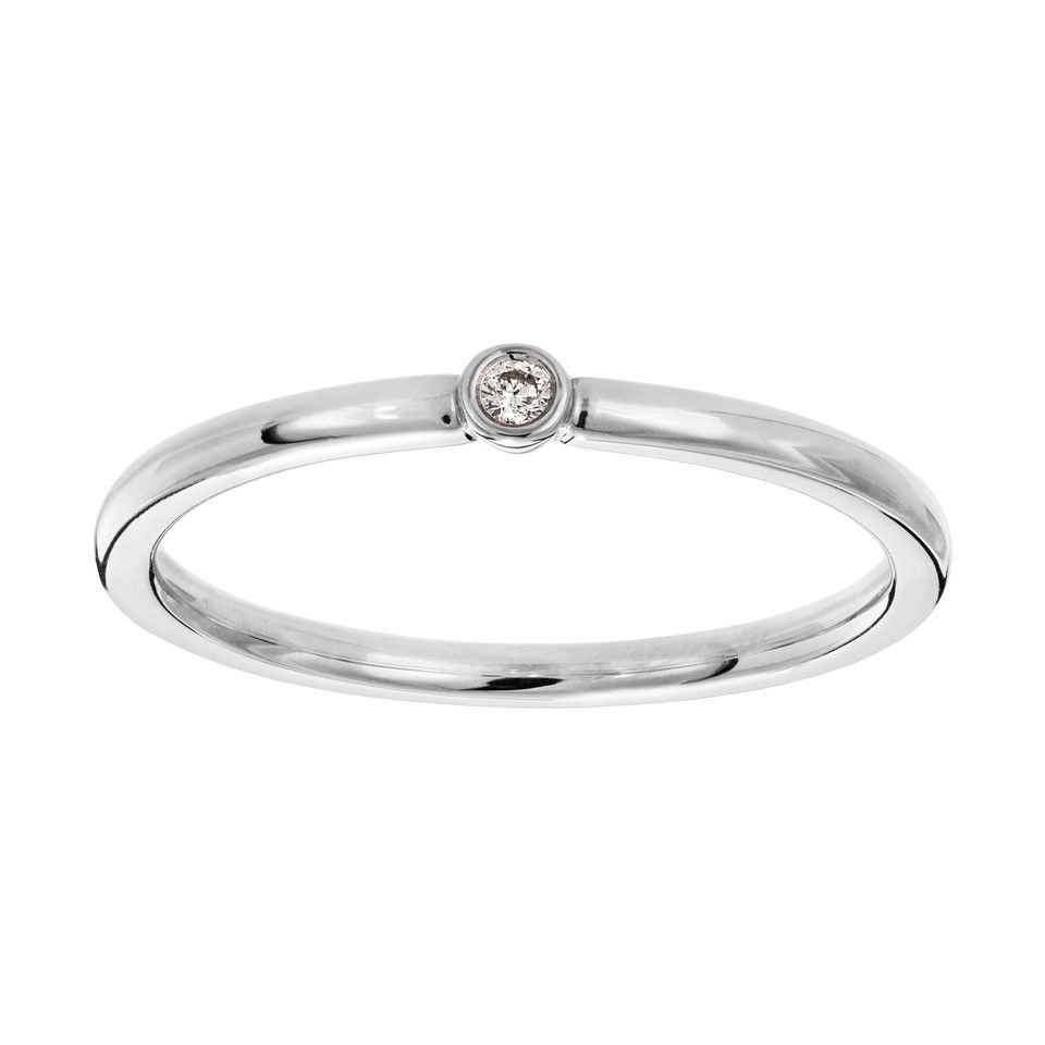 Diamantring i 18K guld, 15.5