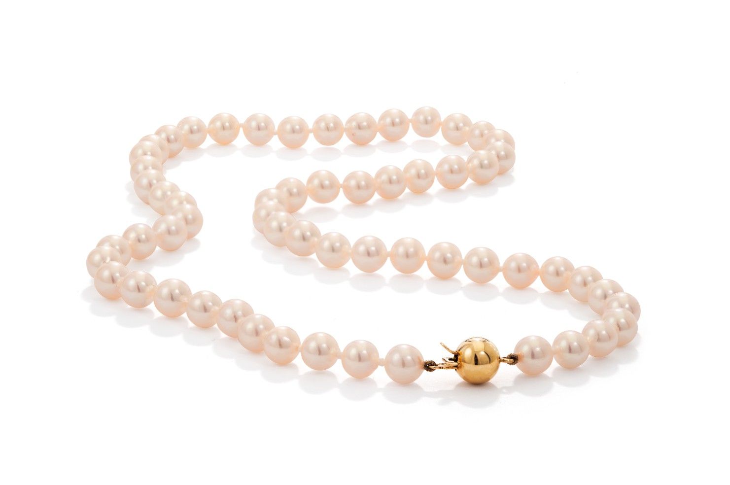 Pärlhalsband 18K guld 45cm - Guldfynd