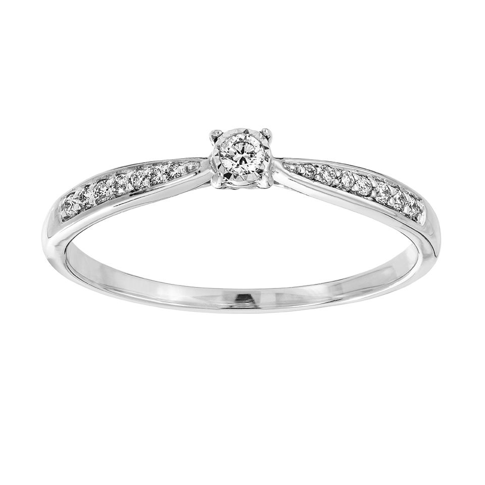 Diamantring i 18K guld, 16.0