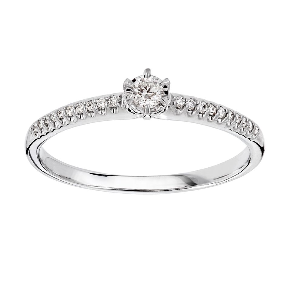 Diamantring i 18K guld, 20.0