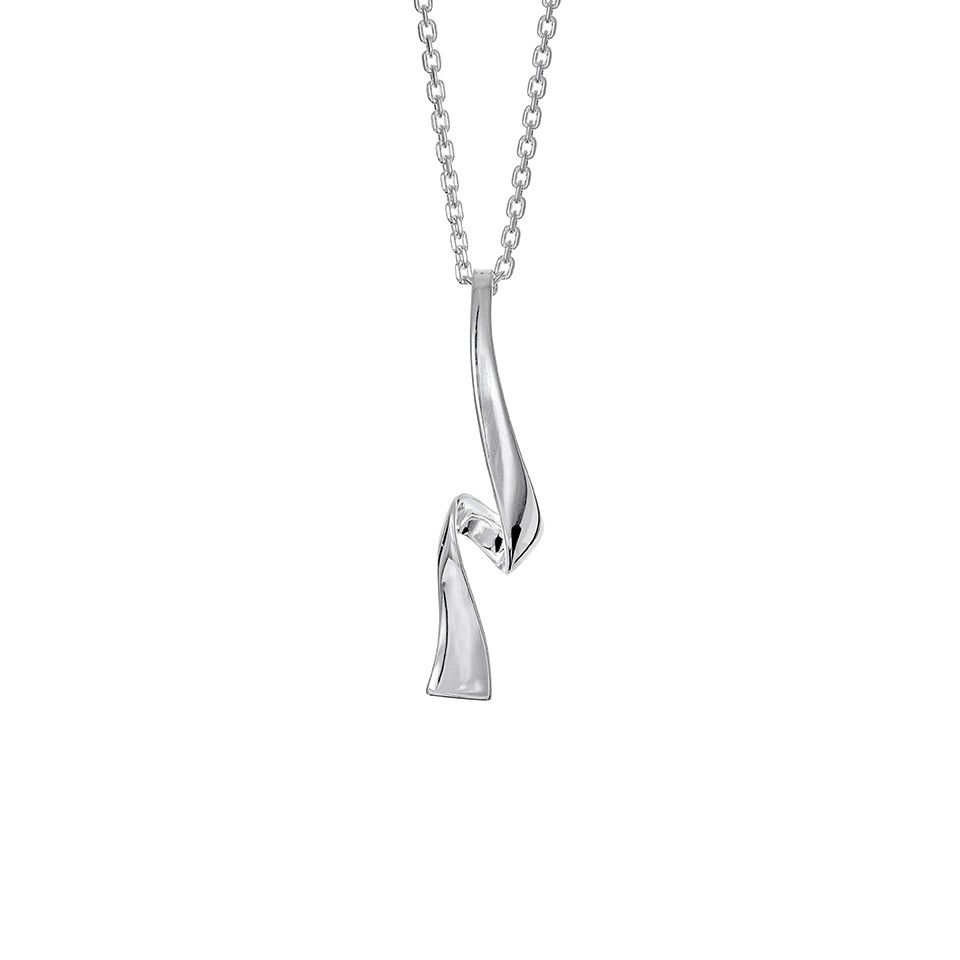 Halsband i &auml;kta silver
