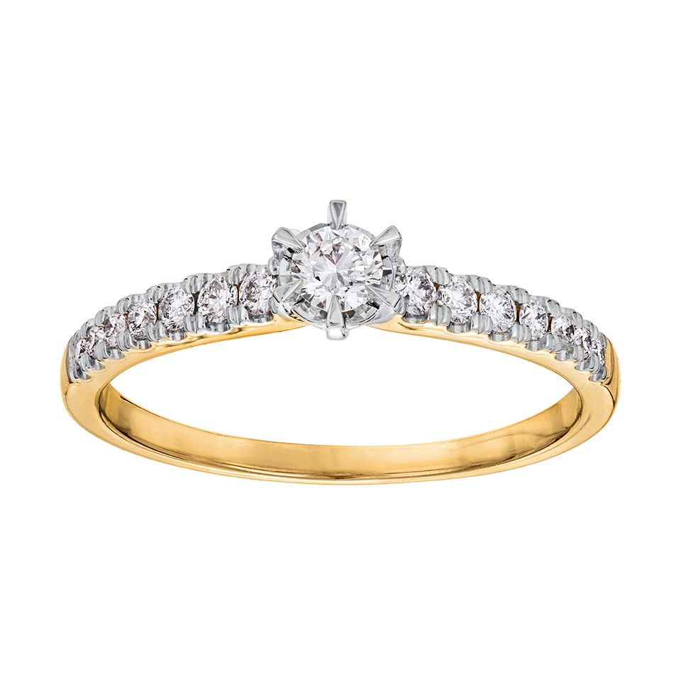 Diamantring i 18K guld, 20.0