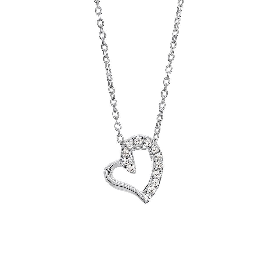 Halsband i &auml;kta silver