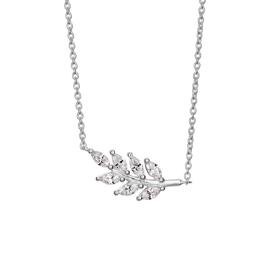 Halsband i &auml;kta silver