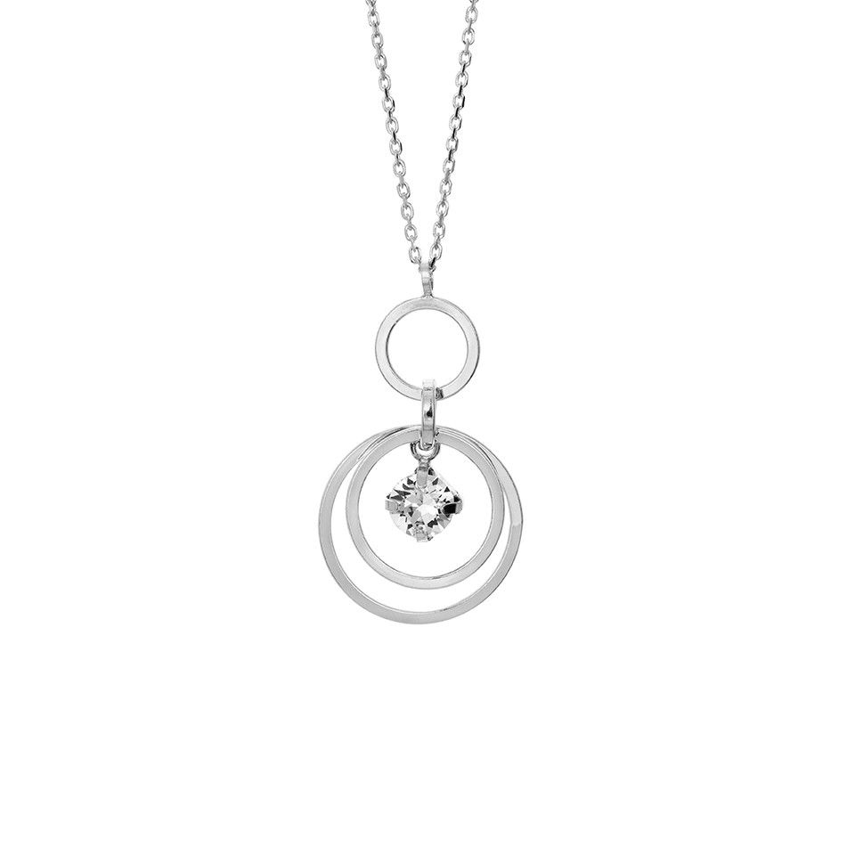 Halsband i &auml;kta silver