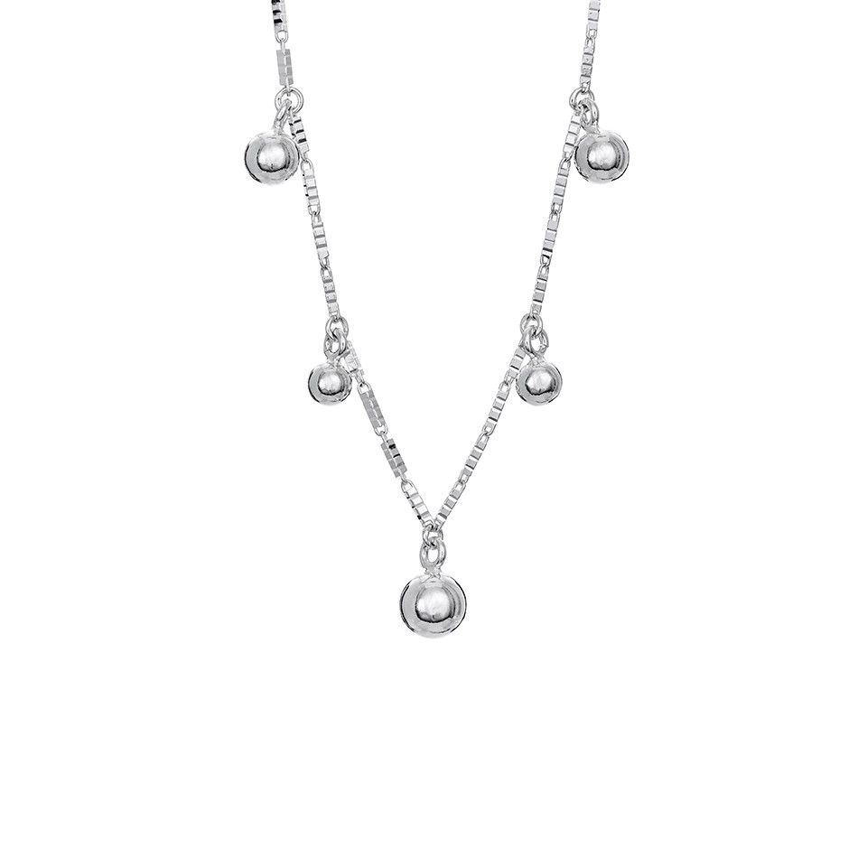Halsband i &auml;kta silver