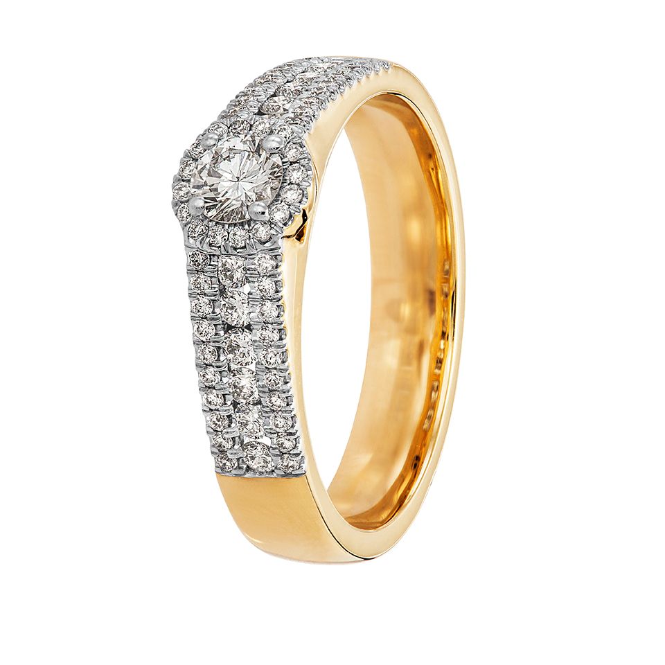 Diamantring i 18K guld, 19.0