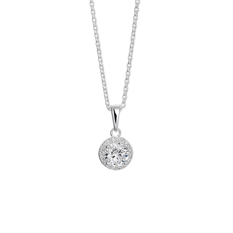 Halsband i &auml;kta silver