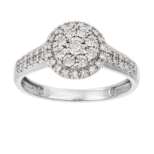 Diamantring i 18K guld, 15.5