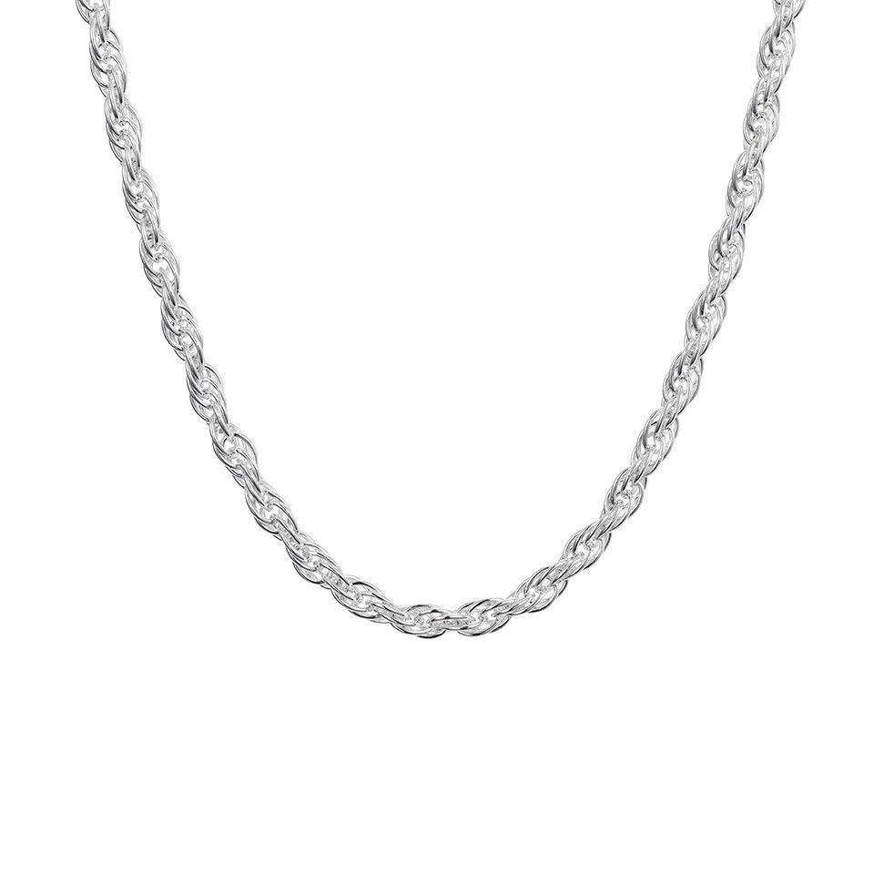 Halsband i &auml;kta silver 42-45 cm