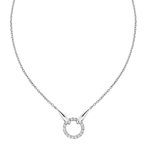 Halsband i &auml;kta silver