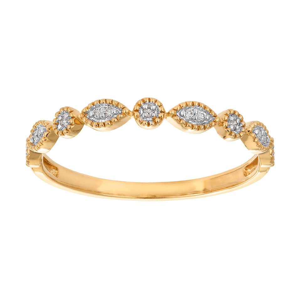 Diamantring i 18K guld, 17.5