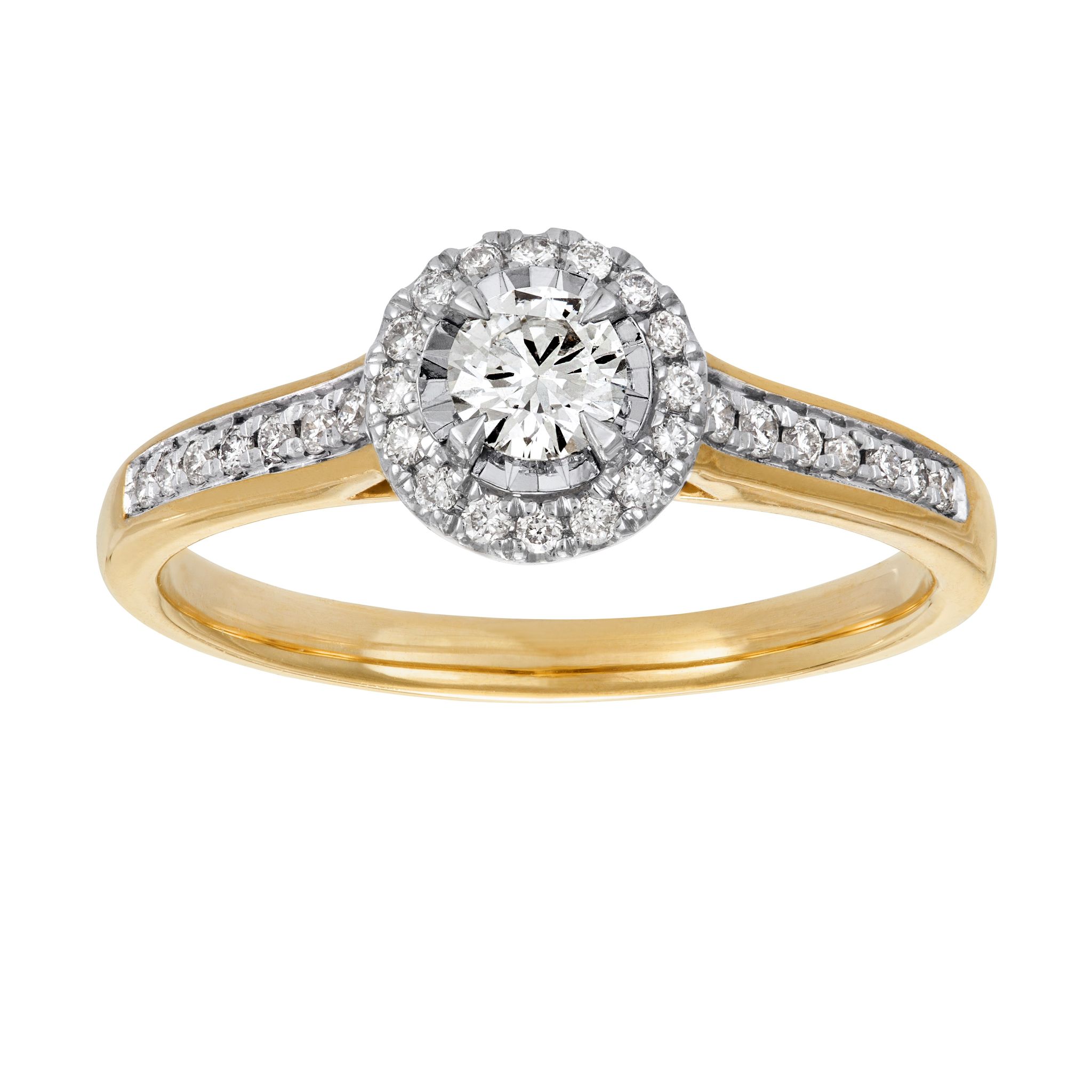 Diamantring i 18K guld, 17.0