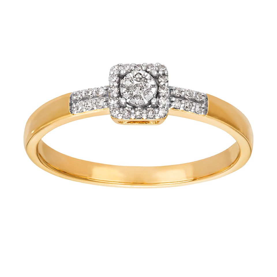 Diamantring i 18K guld, 16.5