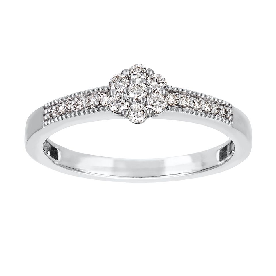 Diamantring i 18K guld, 19.0