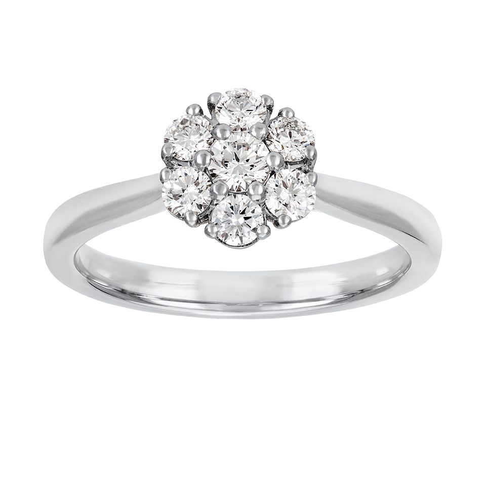 Diamantring i 18K guld, 15.5