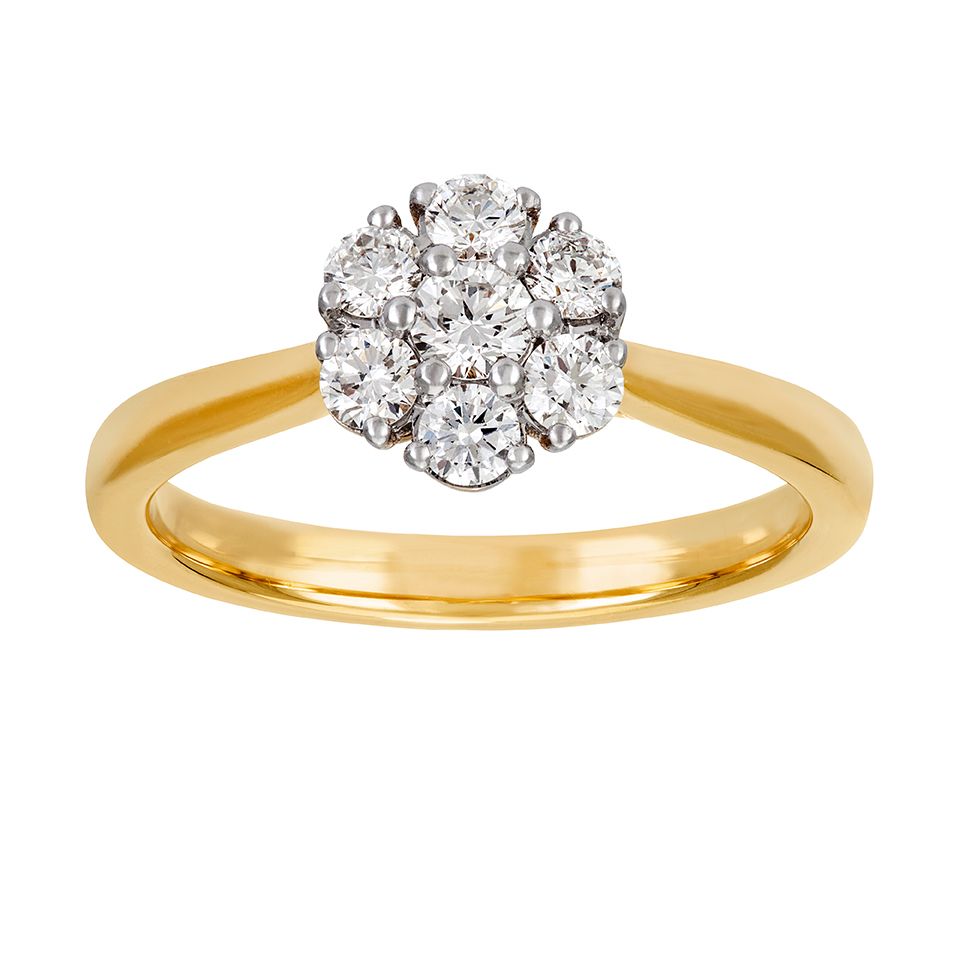 Diamantring i 18K guld, 15.5