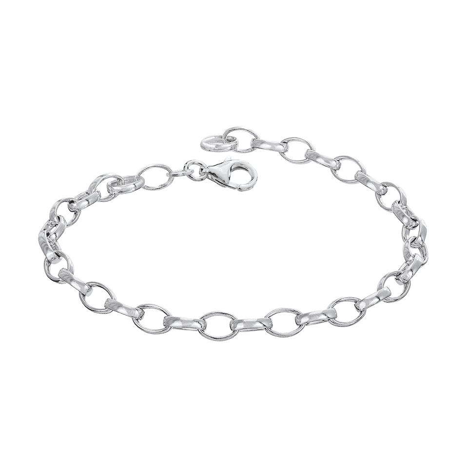 Armband i &auml;kta silver