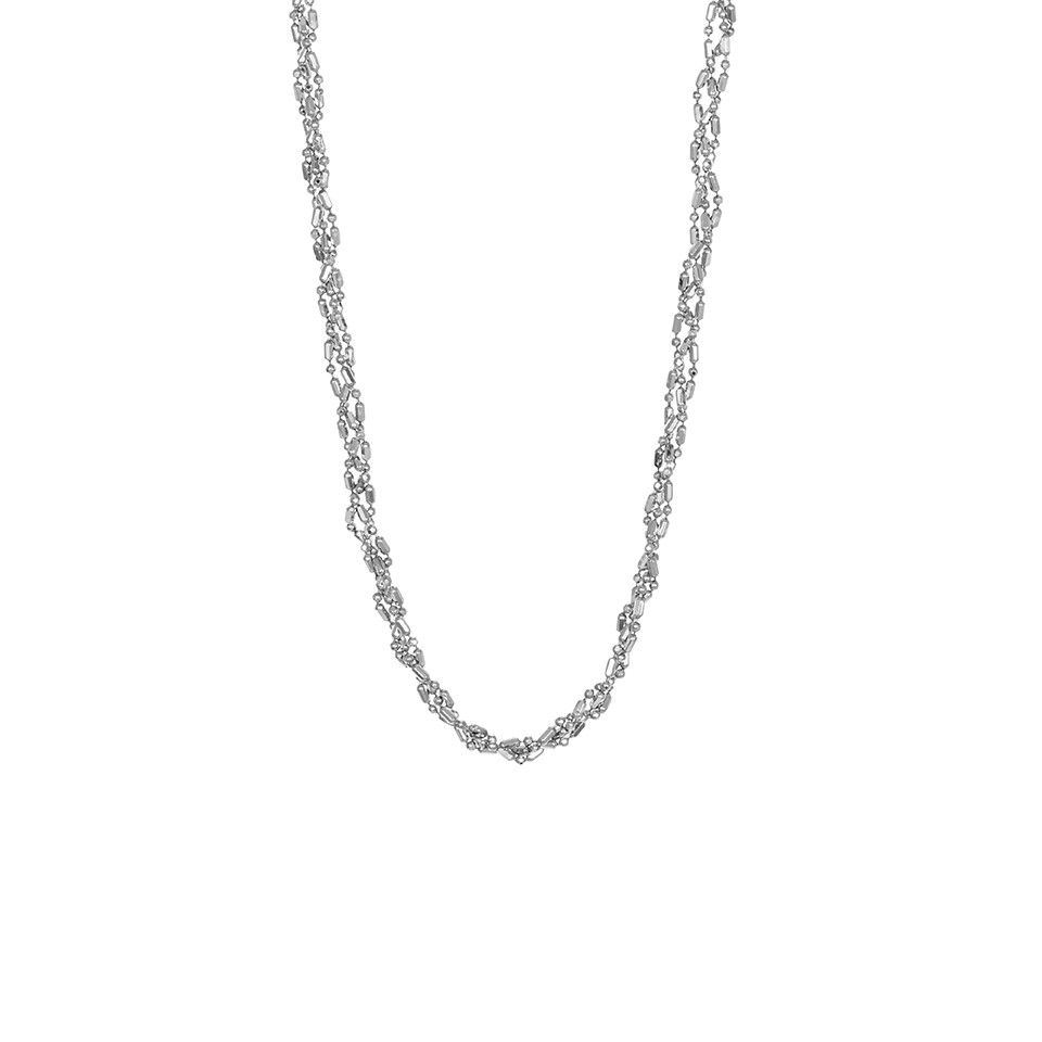 Halsband i &auml;kta silver 43 cm