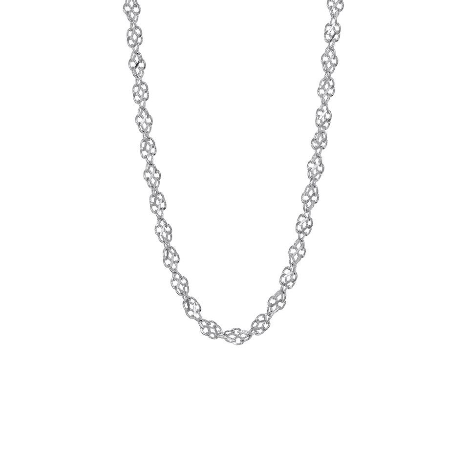 Halsband i &auml;kta silver 45cm