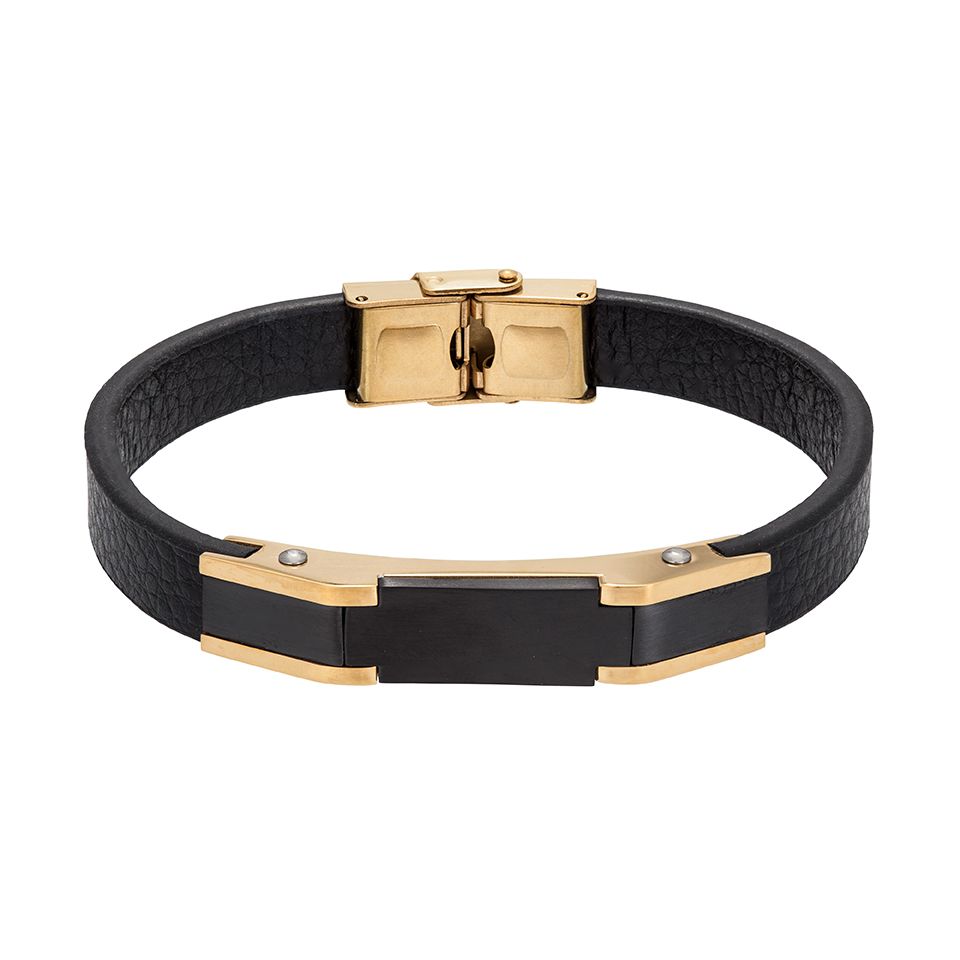 Armband i stål och läder